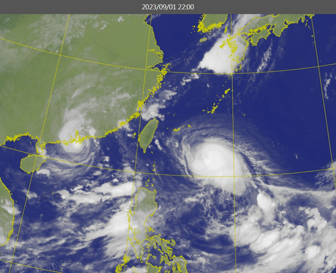 海葵颱風出海後，會受到北方高壓與東南風低壓帶互相拉扯，而停滯在台灣海峽，造成中南部出現豪雨。(圖／氣象局)