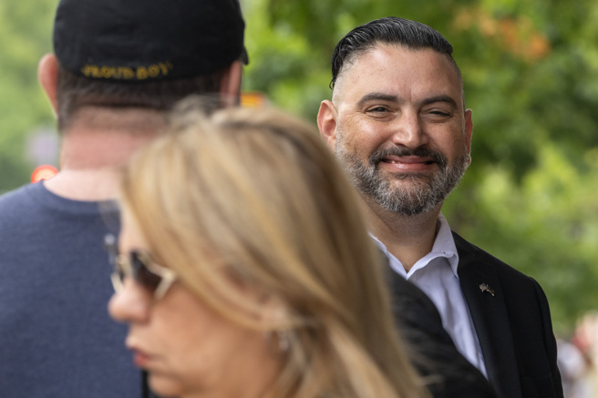 极右翼的「骄傲男孩」（Proud Boys）领袖诺狄恩（Ethan Nordean）。(图/ 美联社)