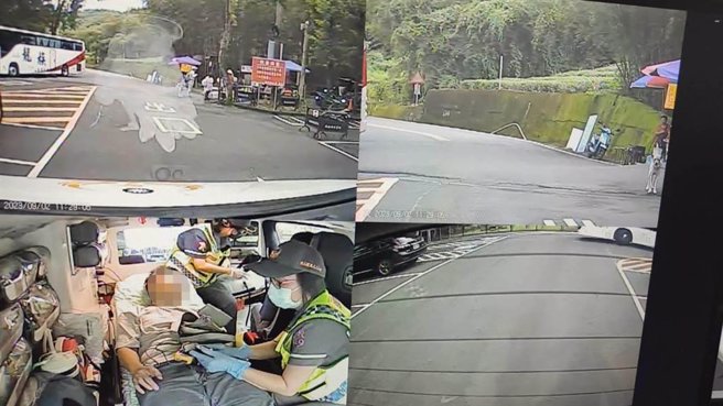 竹山瑞龙瀑布发生21名旅客遭蜂螫意外，消防局获报将伤者紧急分送3家医院就医。南投县消防局提供