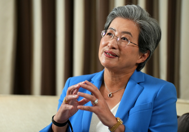 超微董事長蘇姿丰旋風訪台，接受《遠見》專訪暢談AI經濟圈。（圖/遠見提供）