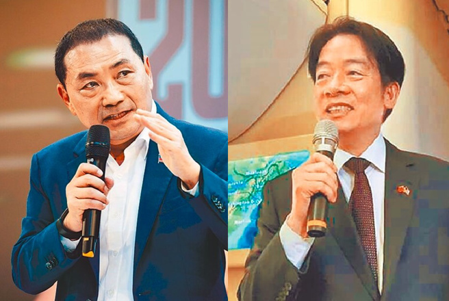 侯友宜(左)提巴氏量表政见，不只行政院跟进，连赖清德(右)都强调不得不改。（合成图／郭吉铨摄、资料照）