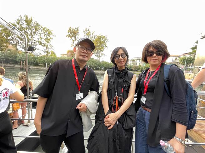 张吉安（左起）、万芳、陈芯宜均出席今年威尼斯影展。（海鹏提供）