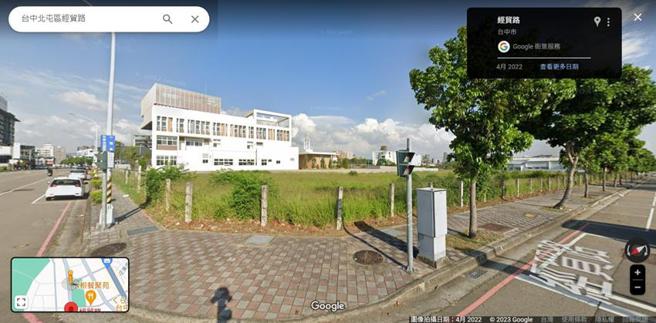 （华固加码台中猎地！今斥资13.22亿元买下水湳单元8的经贸路1,349.35坪土地，计画自地自建打造全台首座售楼中心。图／截取自google map网页）