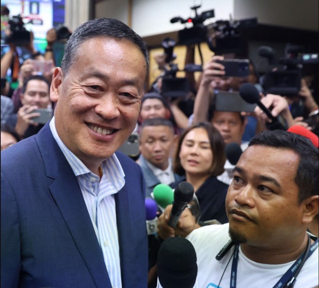 泰国国会第2大党为泰党（Pheu Thai）和拥有71席的第3大党泰自豪党（Bhumjaithai）领军的11党执政联盟，推出地产大亨赛塔（Srettha Thavisin）为总理候选人。(图/路透社)
