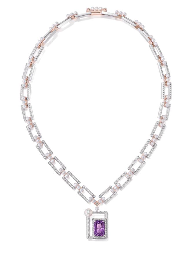 TASAKI Atelier以养殖珍珠的网笼为灵感打造的Linkage项鍊，1410万元。（TASAKI提供