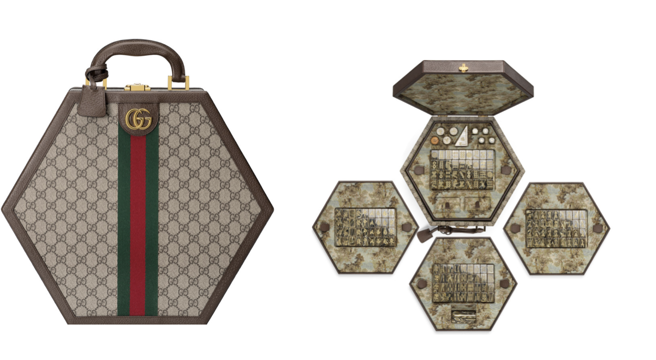 GUCCI硬箱竹片麻将游戏组，74万400元。（GUCCI提供/林欣仪台北传真)