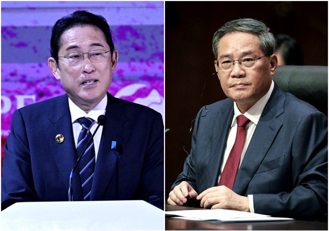 日媒报导，6日「东协─中日韩」（10+3）峰会上，日本首相岸田文雄与中国国务院总理李强就日本排放福岛核废水一事「互呛」。（图／美联社）