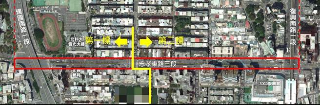 台北市工務局新建工程處繼之前辦理完成中山南路至建國南路段的「忠孝東路人行環境改善工程」後，建國南路以東路段部分將在近期延續推動。（黃敬文翻攝）