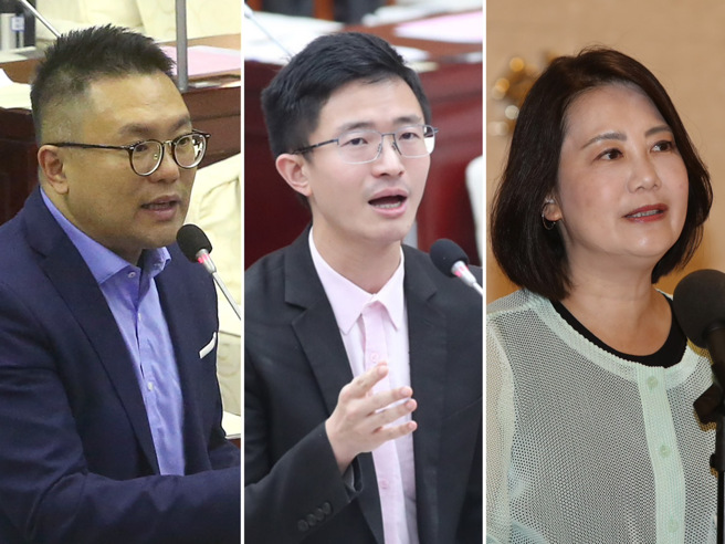 新黨台北市議員侯漢廷（中）以無黨籍參選台北市第一選區(士林、北投)立委選舉，對戰國民黨議員張斯綱（左）、民進黨立委吳思瑤 （右）。（合成圖，中時資料照）