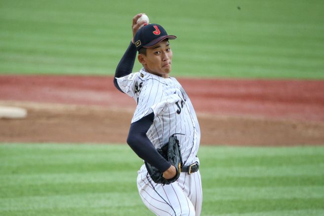 U18日本队先发投手前田悠伍。（杜宜谙摄）