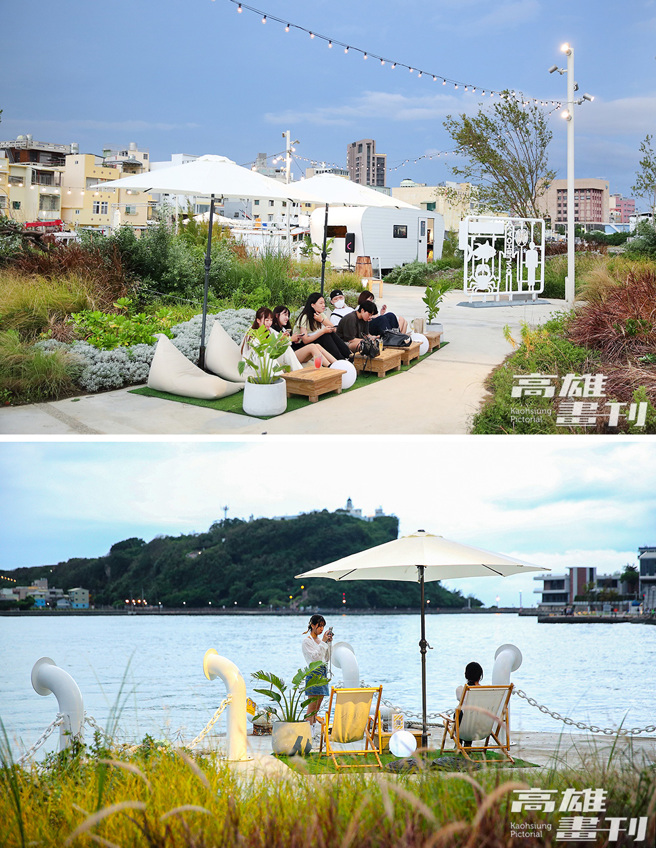 以「流动浮岛」概念所构筑起的的港边花园，营造出滨海小城悠閒的度假风情。(摄影/Carter)