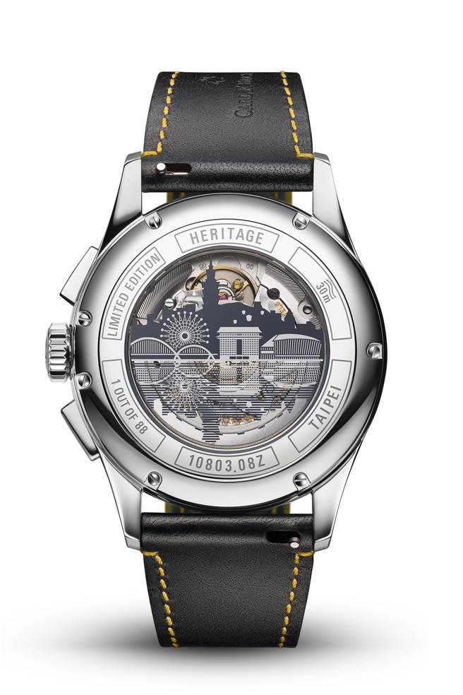 宝齐莱传承（Heritage）系列年历计时码表城市限量表，台北城市限量表。（Carl F.Bucherer提供）