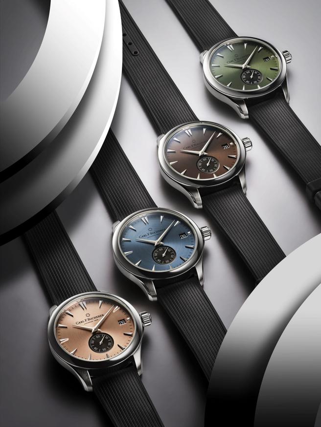 宝齐莱马利龙外缘动力Manero Peripheral腕表，则换上四款新色。（Carl F. Bucherer提供）