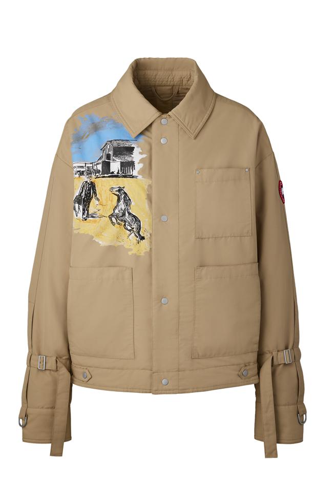 Canada Goose Padded Trucker Strap Jacket Graphic印花图案夹克，4万2600元。 （Canada Goose提供/林欣仪台北传真）