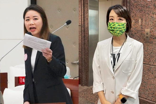 杨玲宜(左)打高虹安竟扯出绿营建商大金主昌益，其创办人杨玉全是李妍慧(右)的公公。（合成图／陈育贤、曾薏苹摄）