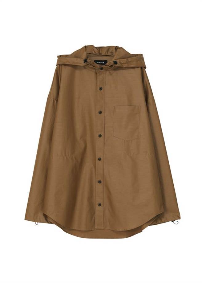 ZUCCa棕色连帽衬衫外套1万2200元。（ZUCCa提供／黄唯淯台北提供）