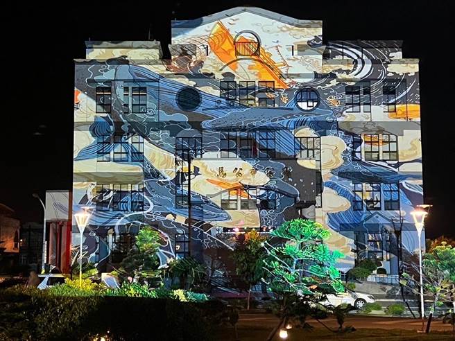 以马公市公所外墙当画布，规划光雕秀展演。（澎县府提供／许逸民澎湖传真）