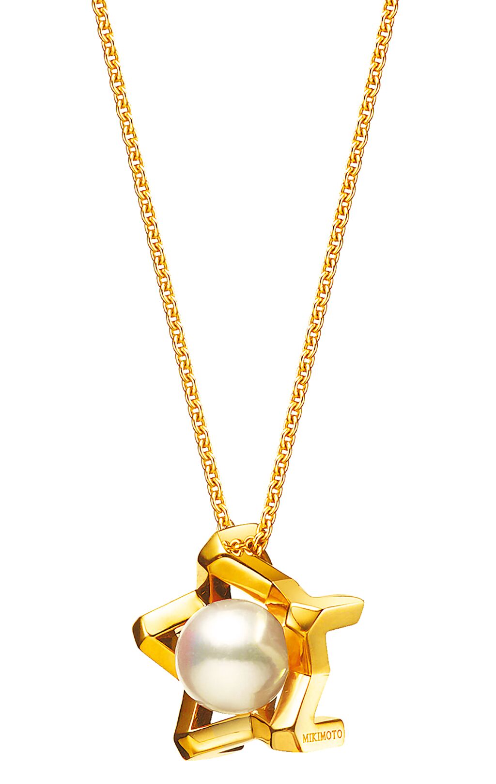 忠孝館、敦化館Mikimoto M Collection星型珍珠墜鍊黃K金款，價格店洽。（SOGO提供）