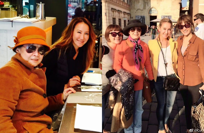 李玟和兩個姊姊及母親感情深厚。（圖／翻攝自CoCo李玟微博）