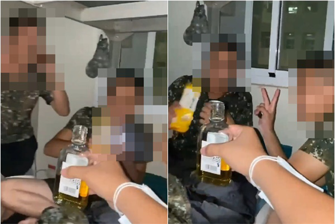 军纪涣散！陆军584旅4官兵寝室「开饮酒趴」，军方震怒要办人。(翻摄画面)