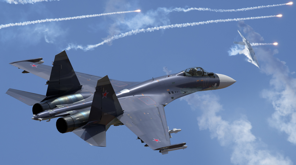 俄製蘇（SU）-27戰機的資料照。（達志影像/Shutterstock）