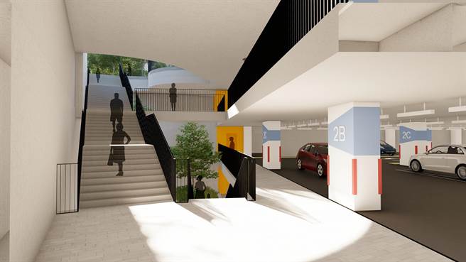 永平国小地下停车场工程总经费达15亿7000万元，为地下3层，可提供233格汽车位、672格机车位。（新北市交通局提供）