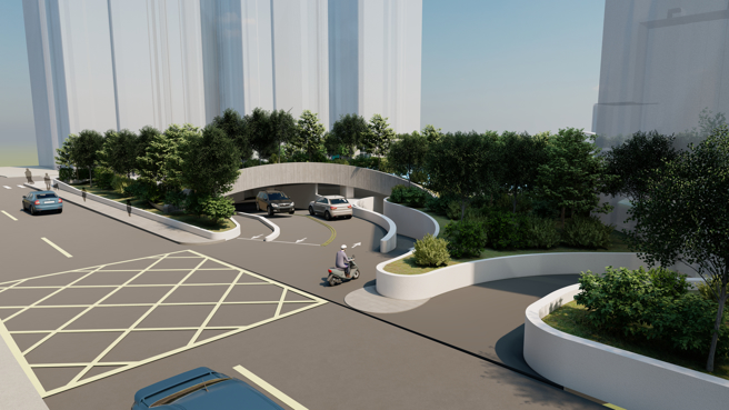 新北市永和区永平国小地下停车场模拟示意图。图/新北市政府提供