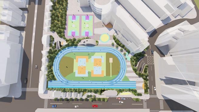 新北市永和区永平国小地下停车场模拟示意图。图/新北市政府提供