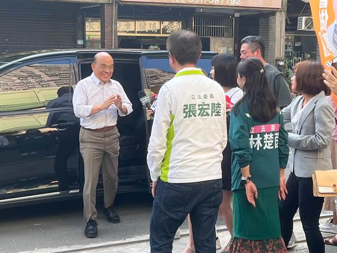 苏贞昌出席张宏陆首场施政愿景说明会。（王扬杰摄）