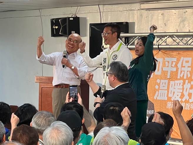 苏贞昌出席张宏陆首场施政愿景说明会。（王扬杰摄）