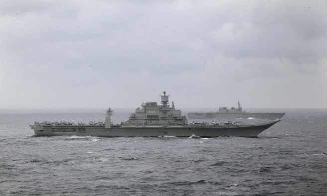 印度海军维克拉玛蒂亚号（INS Vikramaditya）。（图/美联社）

