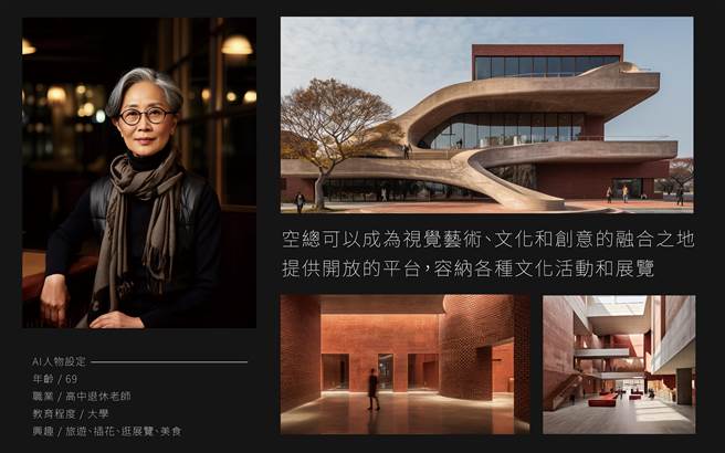 《打开空总XAI多重未来》展览透过不同的AI虚拟人物参与「空总未来」的建构。（台湾当代文化实验场提供／李欣恬台北传真）