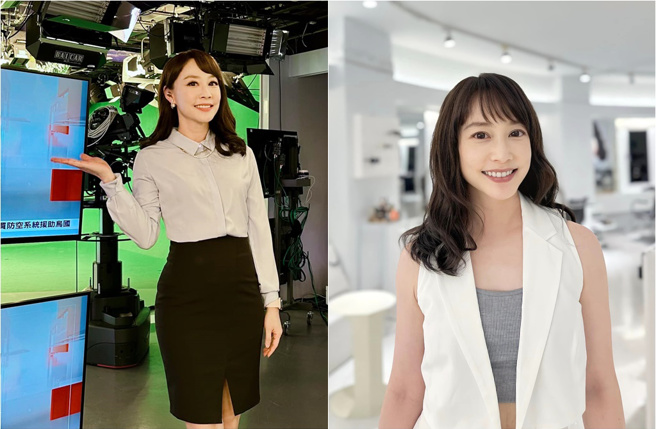 吴宇舒俏丽回归主播台（左图）。（图／吴宇舒脸书）