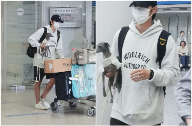 宋仲基身旁不见妻子凯特及儿子相陪，形单影只的模样相当落寞 。（图／OnlyFor_宋仲基微博）