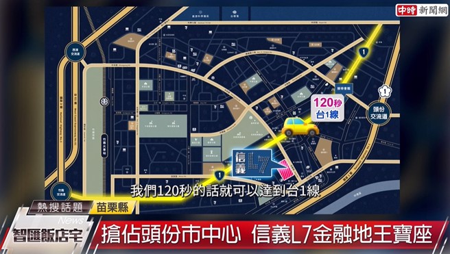 「信义L7」交通利多，亦可满足食衣住行育乐等民生需求。(中时新闻网摄)