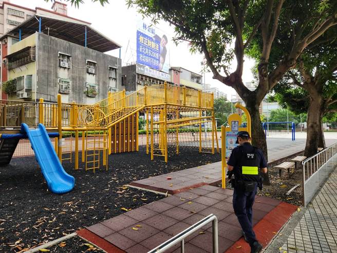土城区一处公园发生口角衝突，土城警分局已于该处增设巡逻箱，列重点巡查强化巡逻。（警察局提供）