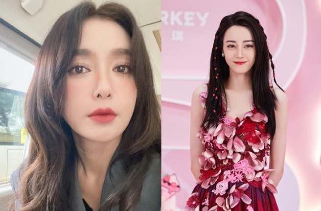 秦嵐與迪麗熱巴私下合照曝光，秦嵐竟看不出與熱巴有13歲年齡差。（圖／摘自秦嵐微博、摘自迪麗熱巴工作室微博）