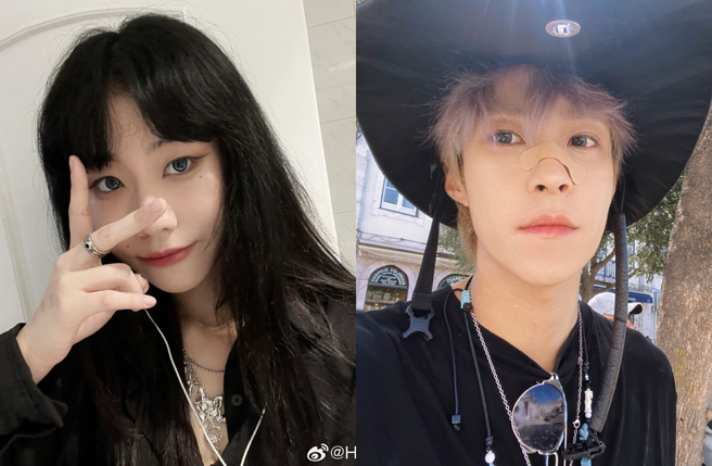 竇佳嫄先前和岳明輝傳緋聞。（圖／翻攝自Hoshino_竇佳嫄、岳岳PINKRAY微博）