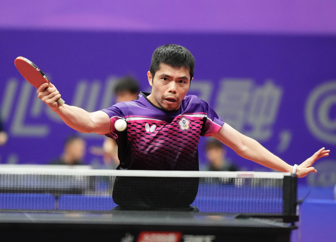 亚运7朝元老庄智渊拿下第一点胜利。(中华奥会提供／黄邱伦台北传真)