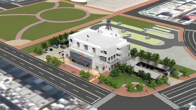 嘉义市警察局所属竹园派出所将异地重建，未来建物模拟图今亮相。（嘉义市政府提供∕吕妍庭嘉义传真）