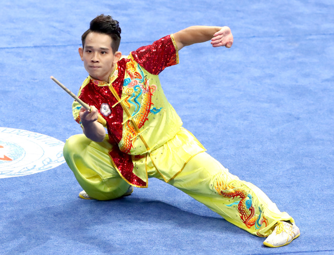 杭州亚运武术好手王振名。（郑任南摄）