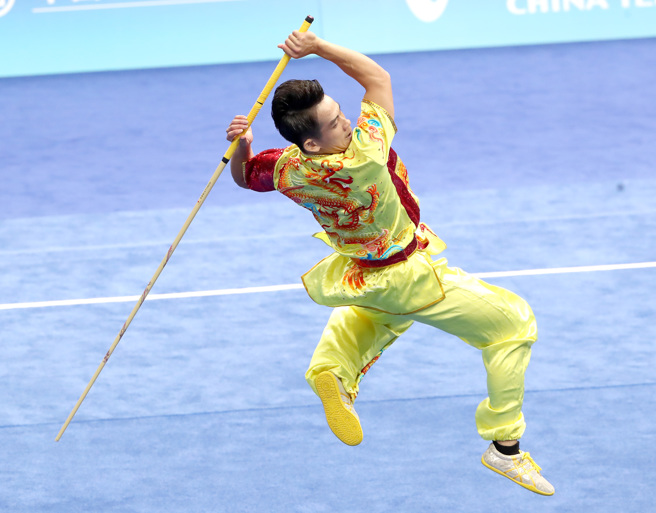 杭州亚运武术好手王振名。（郑任南摄）