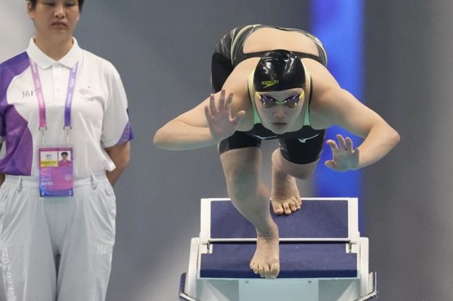 北韩游泳女将李惠景。（美联社）