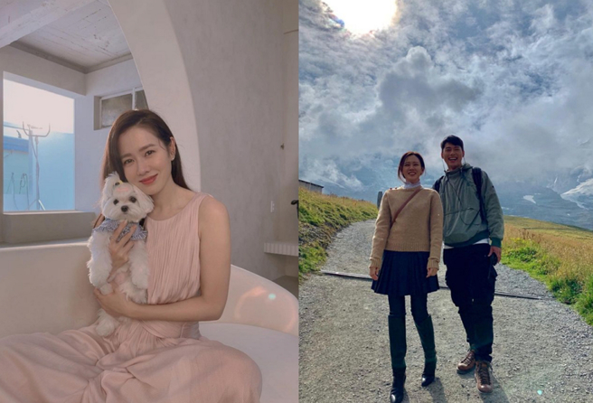 孙艺真与玄彬结婚后，两人育有一个宝贝儿子，儿子长相和是否生二胎都相当受外界关注。（图／摘自孙艺真Instagram）