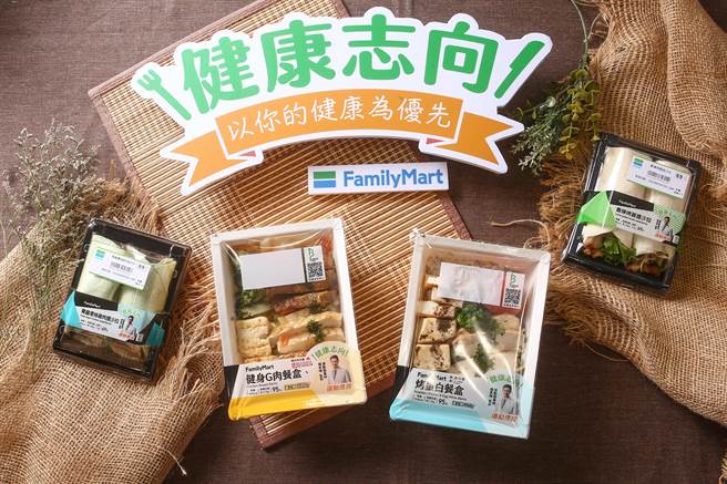 全家健康志向系列中的「健身G肉餐盒」、「烤蛋白餐盒」开卖至今累积卖破1500万盒，国产冷气鸡胸肉不柴又美味，95元。（邓博仁摄）