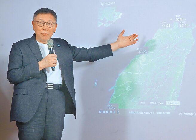 中广董事长赵少康前天断言，国民党总统参选人侯友宜不可能当副手，民眾党总统参选人柯文哲27日反呛，蓝营不比民调就要当正的，这算哪门子合作？（粘耿豪摄）