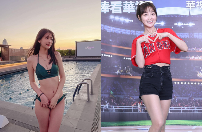 职棒乐天桃猿啦啦队长篮篮（右）拍下Kira（左）吓坏日本男子的影片。（图／中时资料照、iamkira_yt Instagram）