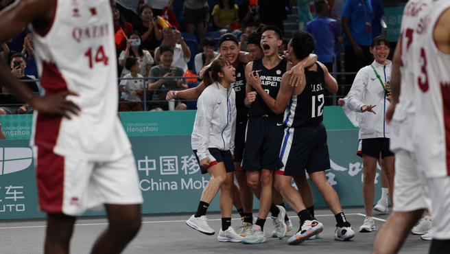 中華隊在亞運籃球3對3男子組奪金。（中華奧會提供）