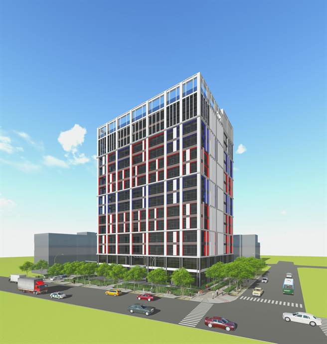 位于新北土城编定工业区内的土城区中山路全美绿能都更案，完工模拟图。（新北市城乡局提供）