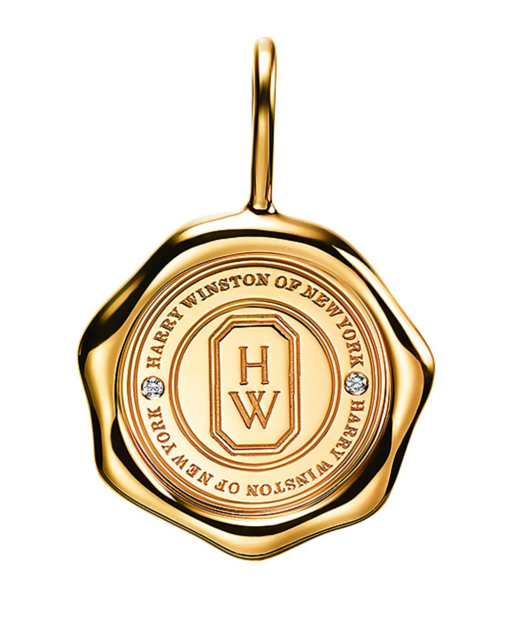 海瑞溫斯頓Charms系列封蠟18K黃金墜飾。（Harry Winston提供）